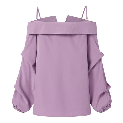 ZANZEA Off Shoulder Pleated Blouse for Women