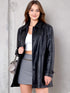 Women's Black Faux Leather Biker Jacket