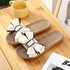 Women's Summer Casual Slides with Striped Bow Detail