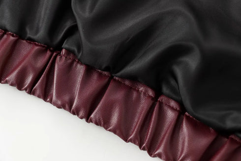 Chic Wine Red Short Jacket for Women