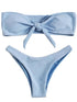 Women's Low Waisted Thong Bikini Bottoms - Red & White