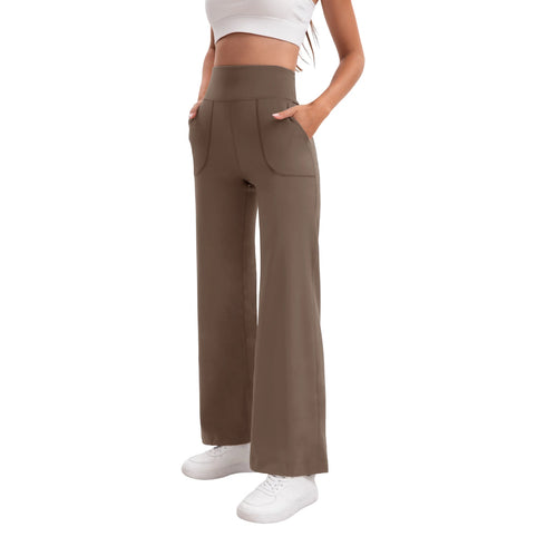 Women's High Waist Flared Yoga Pants with Pockets