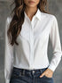 Versatile Long-Sleeved Satin Shirt for Women