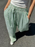 Plus Size Striped Drawstring Casual Pants