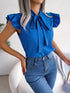 Women's Ruffle Short Sleeve Chiffon Blouse