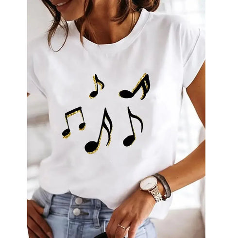 Love Heart Print Women's Casual T-Shirt