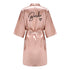 Team Bride Satin Robe with Black Letters