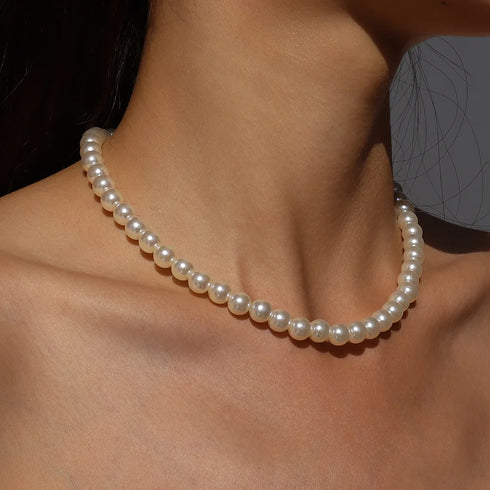 Elegant Big Pearl Choker Necklace for Women