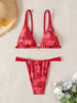 Floral Print Triangle Bikini Set with Brazilian Bottoms