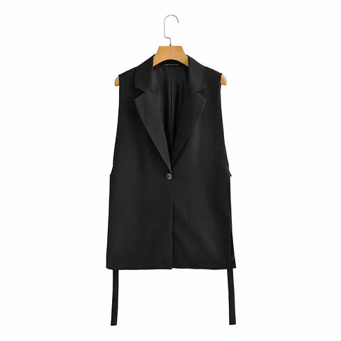 Chic Vintage Women's Sleeveless One-Button Waistcoat