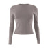 Womens Long Sleeve Bodycon Crop Top - Solid Colours