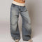Wide Leg Denim Cargo Pants for Women