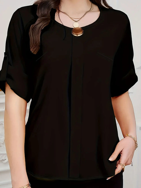 Women's Plus Size Casual Summer Woven Shirt