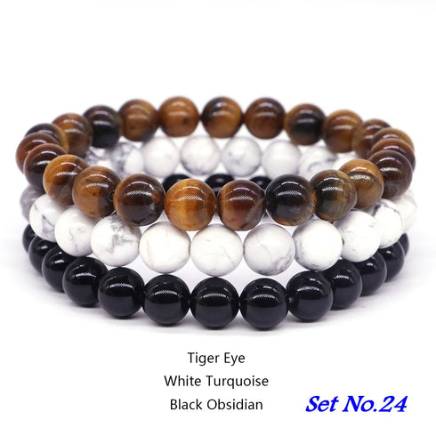 Couples Distance Bracelet Set - Natural Stone Healing