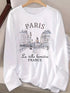 Paris Letter Print Long Sleeve T-Shirt