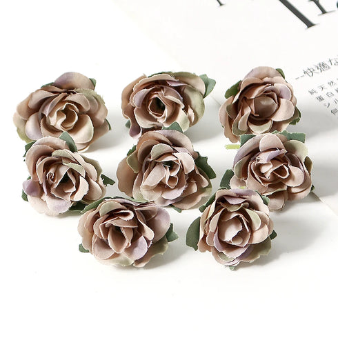 Bulk Mini Silk Roses Artificial Flower Heads for Weddings and Home Decor