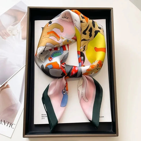 Luxury Silk Square Scarf for Women - 70cm