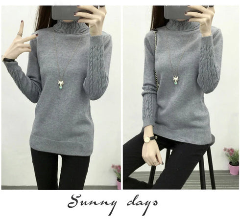 Women's Turtleneck Knitted Sweater