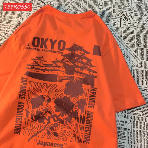 Tokyo Sakura Print Oversized Women's T-Shirt