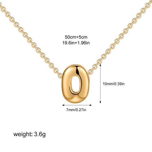 3D Bubble Initial A-Z Mini Necklace - Gold Plated