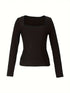 Hot Basic Square Neck Slim Women's Bottoming Clothing Casual Solid Long Sleeve Tops Versatile Fashion Multi-Color Blouse Gifts