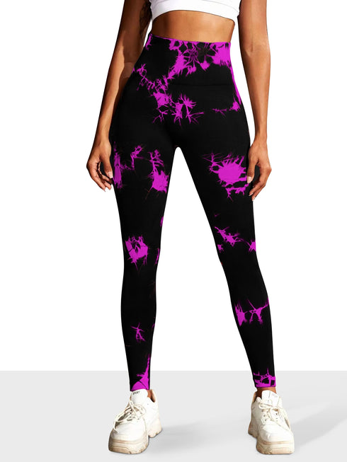 Women's High Waist Seamless Tie-Dye Yoga Leggings