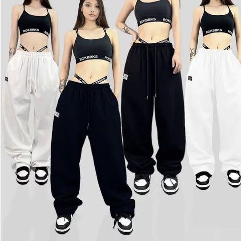 High Waist Drawstring Sports Pants for Women