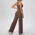 Backless Yoga Set with Wide Leg Pants