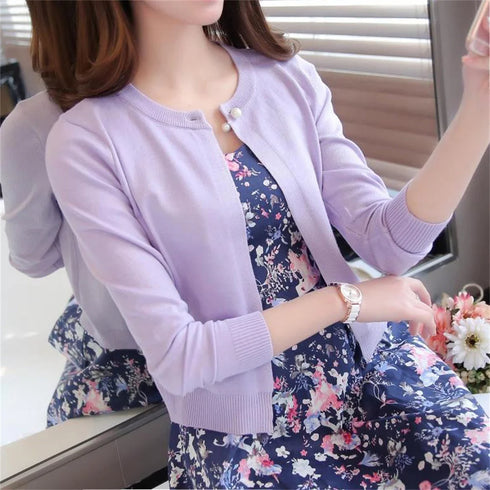 Women’s Lightweight O-Neck Cardigan in Various Colours