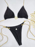 White Lace-Up Bikini Set for Women