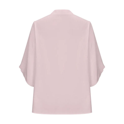 Women's Chiffon V-Neck Blouse with Petal Sleeves