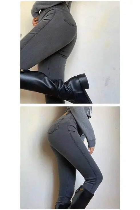 Women's Slim Fit Stretch Jeans in Black, Grey, and Navy