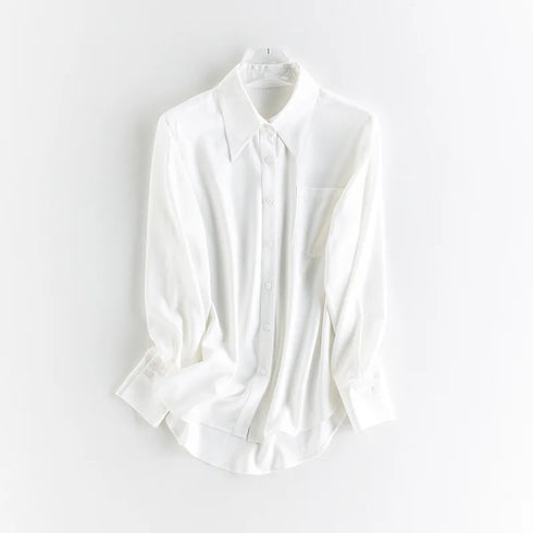 Women's Long Sleeve Solid Colour V-Neck Top