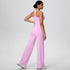 Backless Yoga Set with Wide Leg Pants