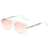 Retro Double Bridge Pilot Sunglasses with Pink Gradient