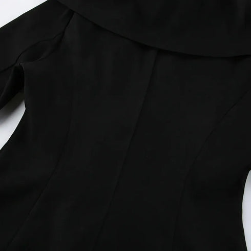 Elegant Black Blazer with Gold Buttons