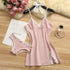 Cotton Lace Suspender Nightdress Set for Women