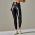 High Waisted PU Leather Leggings for Women