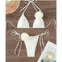 Floral Bandeau Thong Bikini Set for Women