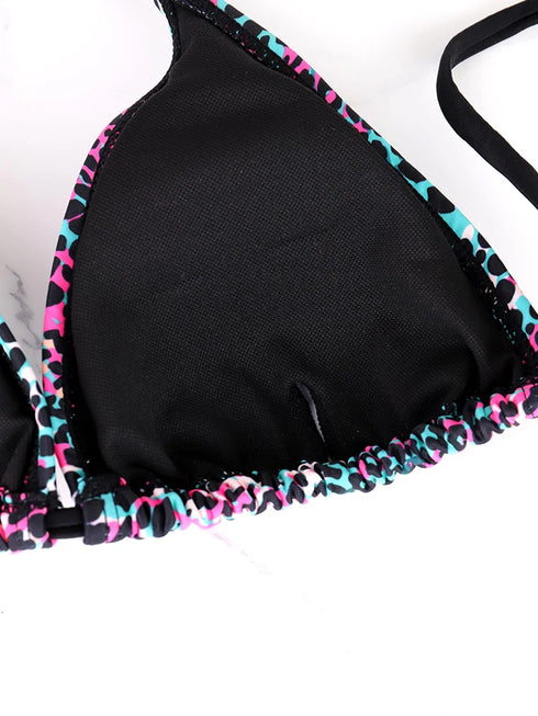 Two-Piece Colourful Polka Dot Bikini Set
