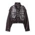 Chic Faux Leather Jacket for Women - Casual Long Sleeve