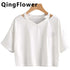 Kawaii Anime Cartoon Tee for Women - V-Neck Short Sleeve Top