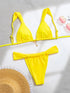 Floral Print Triangle Bikini Set with Brazilian Bottoms