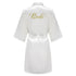 Team Bride Satin Robe with Black Letters