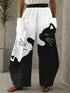 Women's Cartoon Cat Loose Wide-Leg Pants