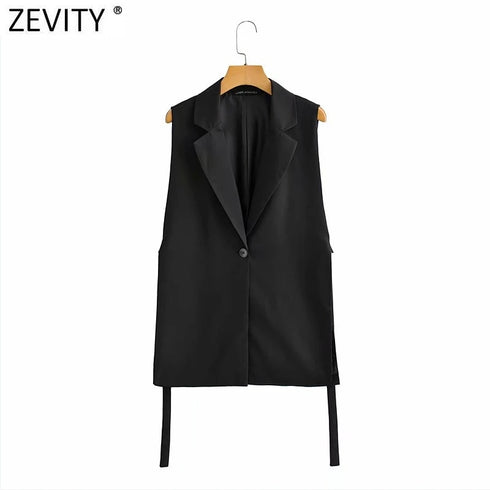 Chic Vintage Women's Sleeveless One-Button Waistcoat