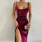 Elegant Evening Gown For Women Summer Velvet Midi Dress