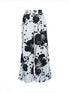 Plus Size Wide Leg Casual Trousers with Print Design