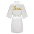 Team Bride Satin Robe with Black Letters