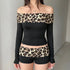 Leopard Print Low Waist Slim Booty Shorts for Women